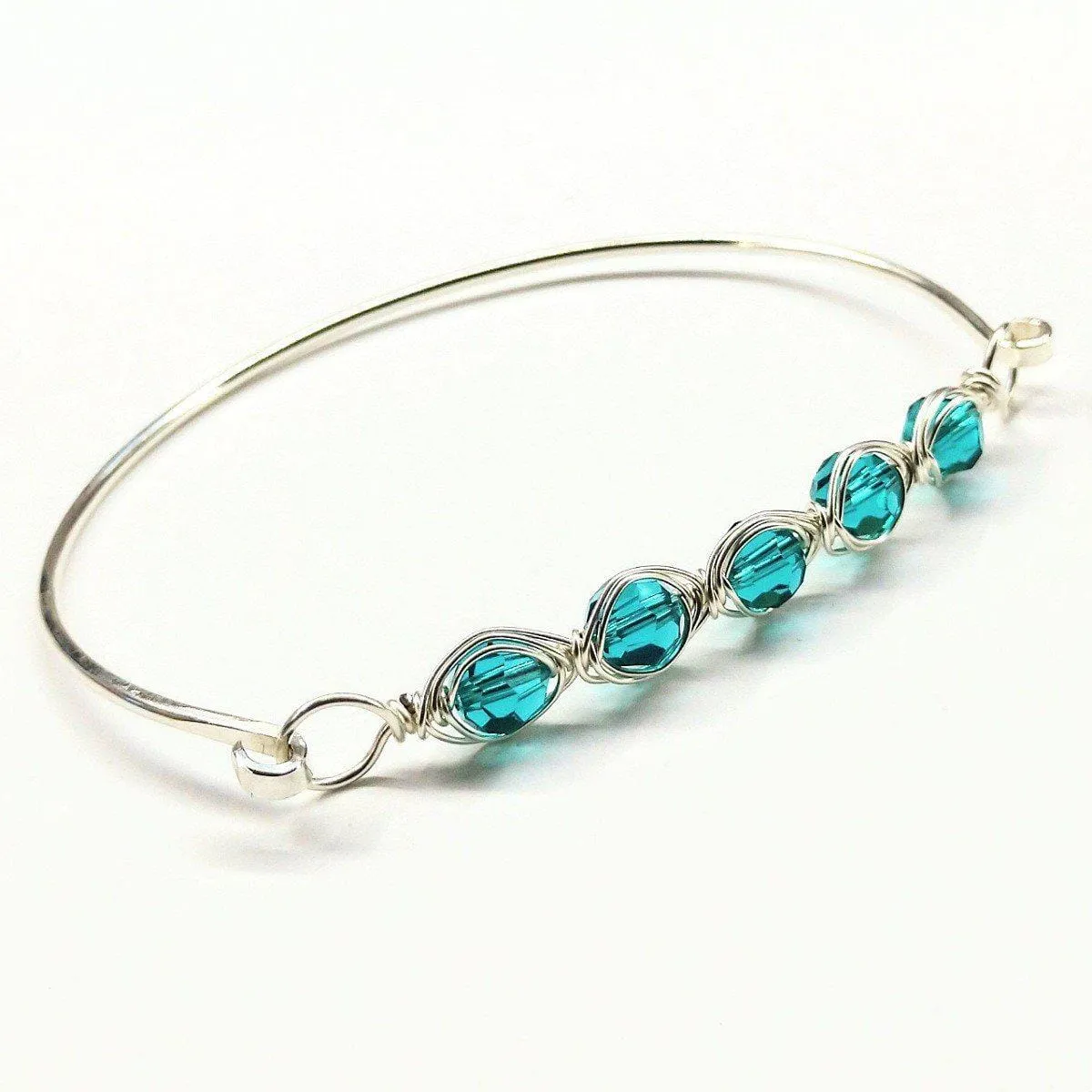 Larger Oval Shaped Swarovski Crystal Bar Bangle Bracelet