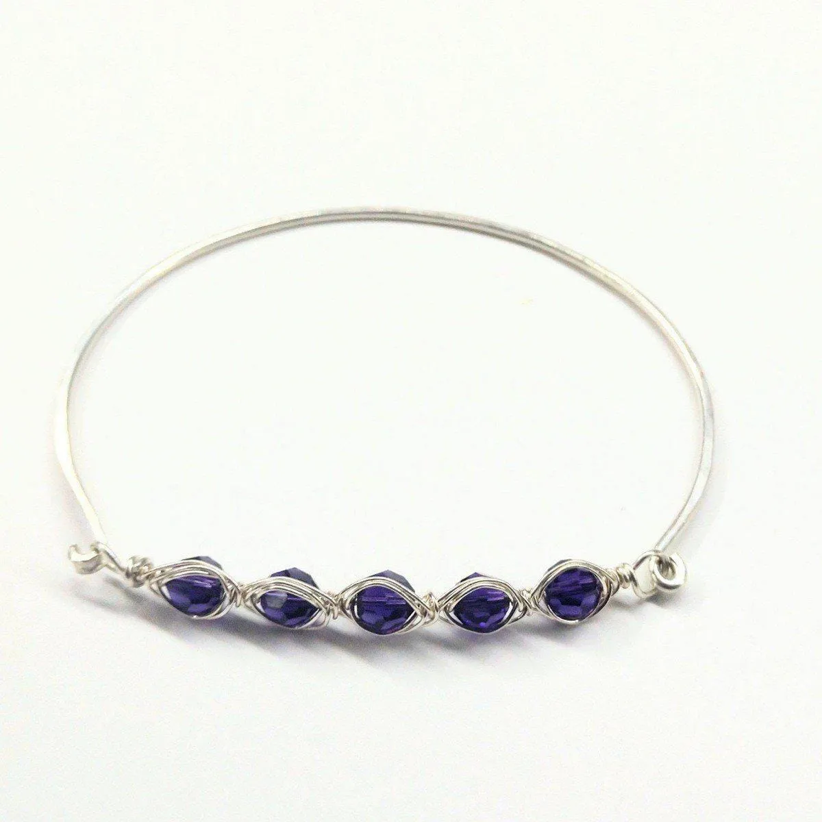 Larger Oval Shaped Swarovski Crystal Bar Bangle Bracelet