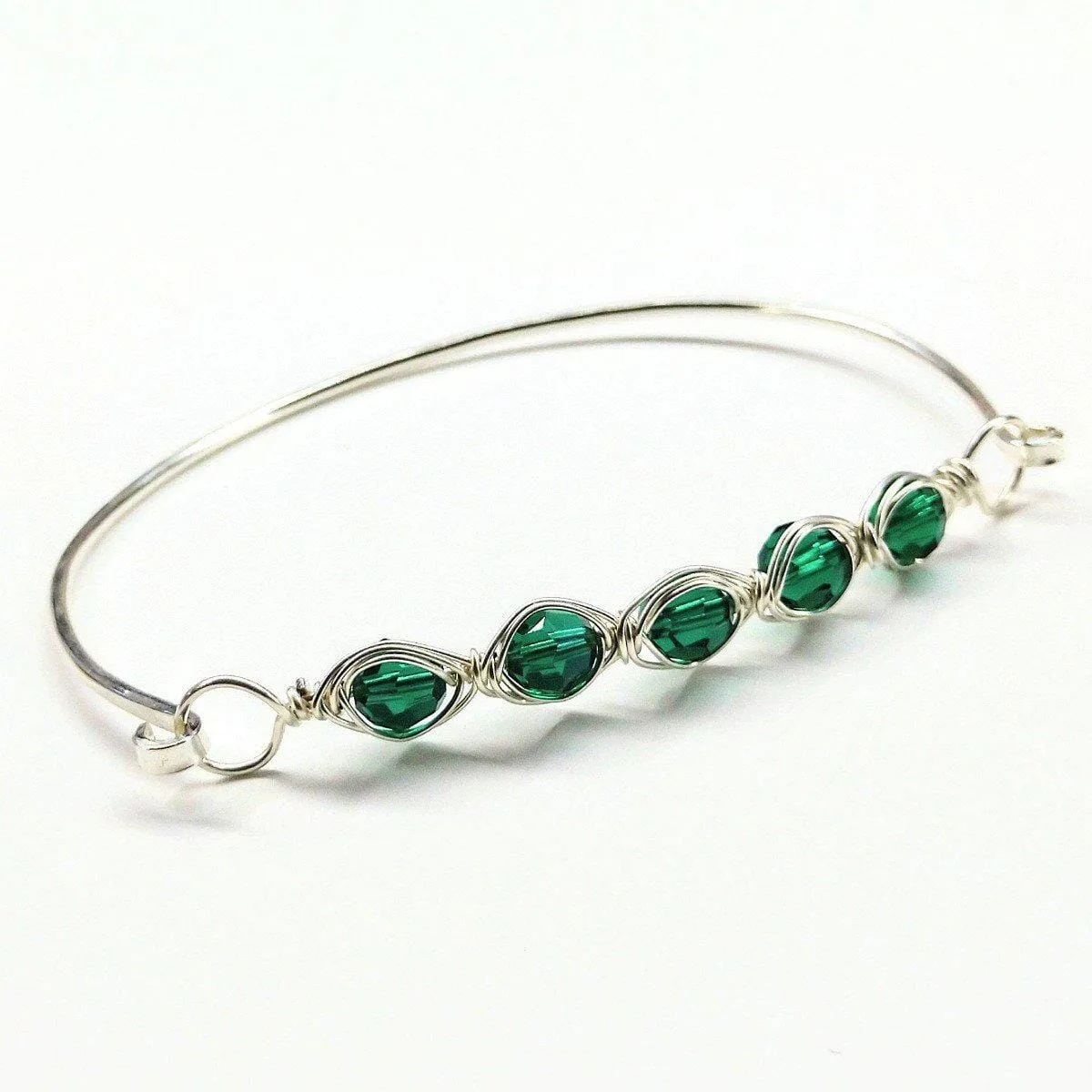 Larger Oval Shaped Swarovski Crystal Bar Bangle Bracelet