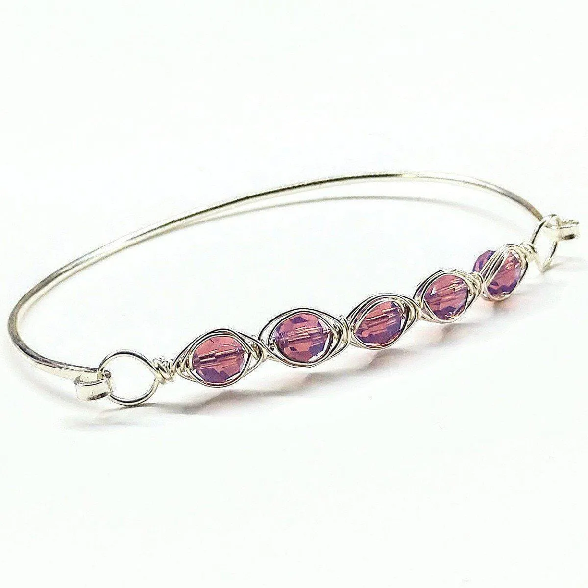 Larger Oval Shaped Swarovski Crystal Bar Bangle Bracelet