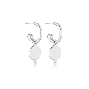 Linda Tahija Field Hoop Earrings, Silver