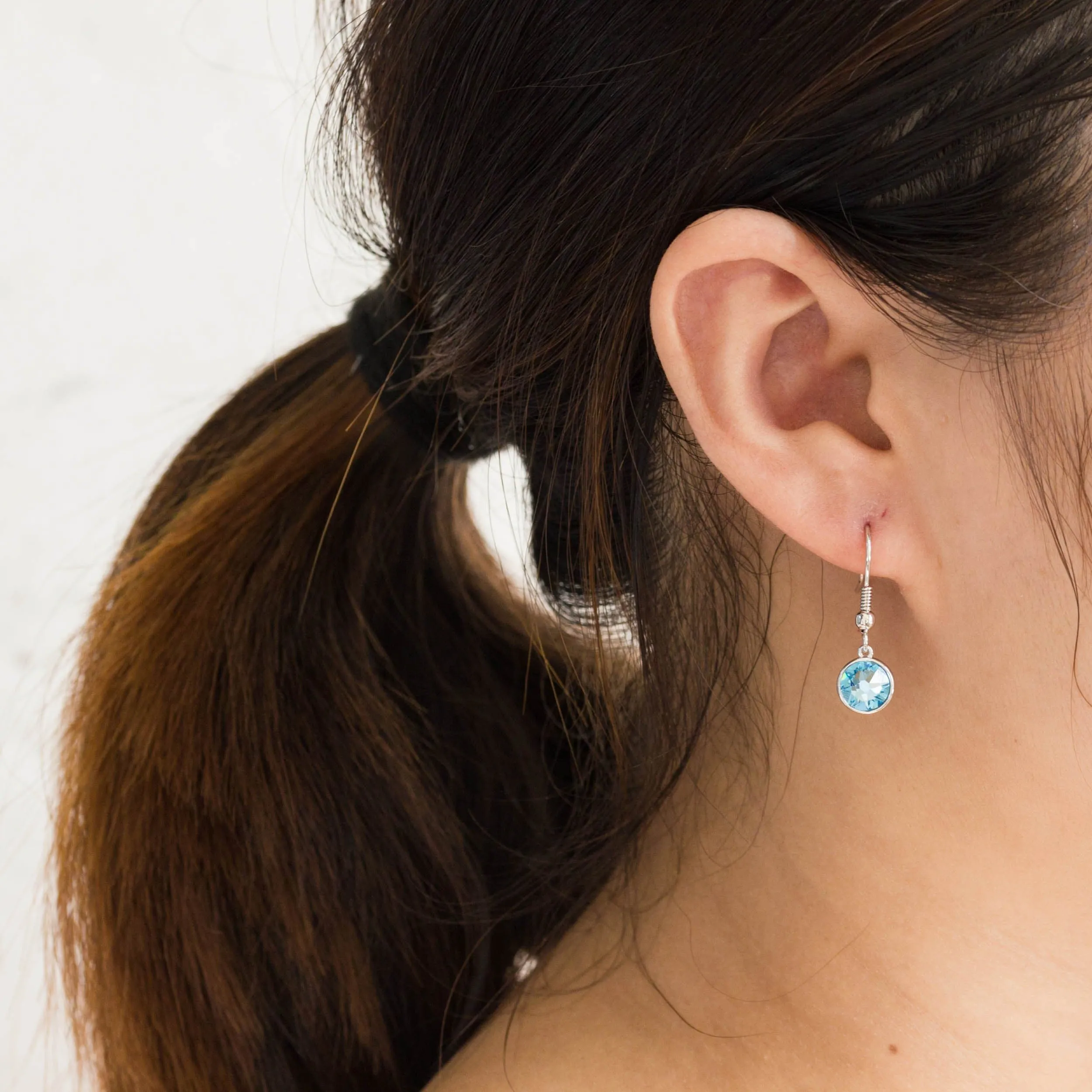 March (Aquamarine) Birthstone Necklace & Drop Earrings Set Created with Zircondia® Crystals