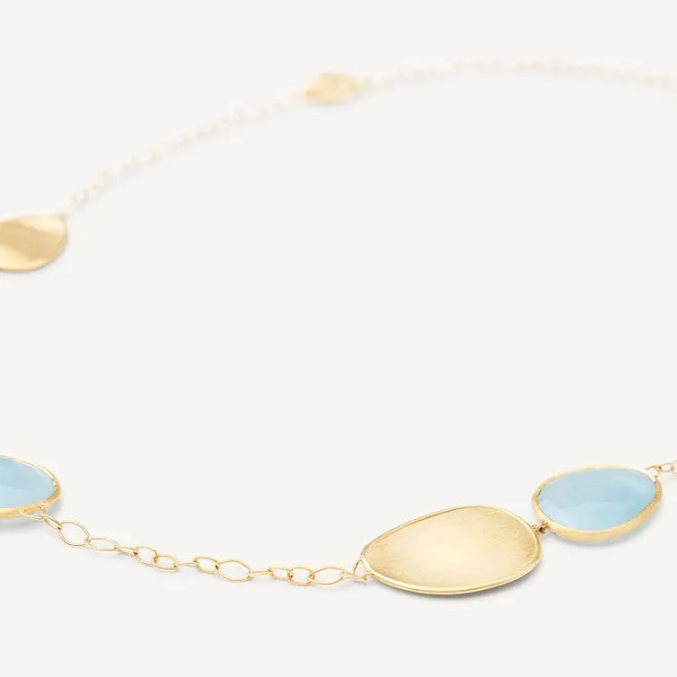 Marco Bicego Lunaria 18k Gold Aquamarine Necklace