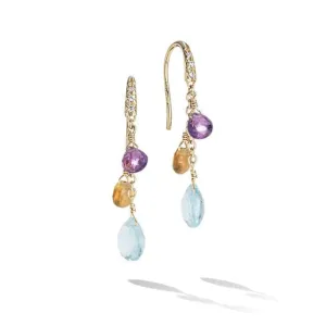 Marco Bicego Paradise Collection 18K Yellow Gold Mixed Topaz Small Drop Earrings