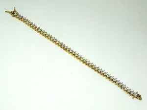 Marquise CZ Vermeil Sterling Silver Tennis Bracelet
