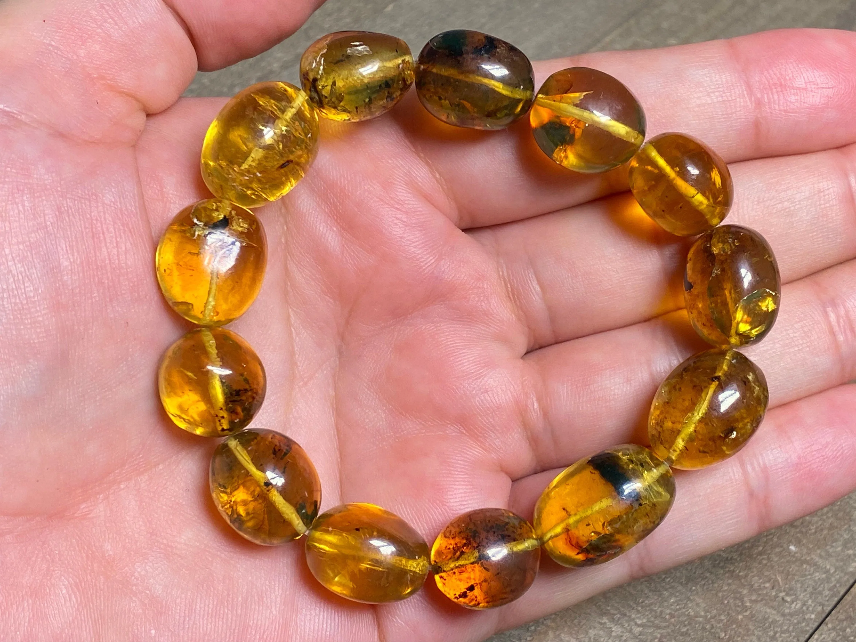 Mexican AMBER Crystal Bracelet - Beaded Bracelet, Handmade Jewelry, Healing Crystals and Stones, 48259