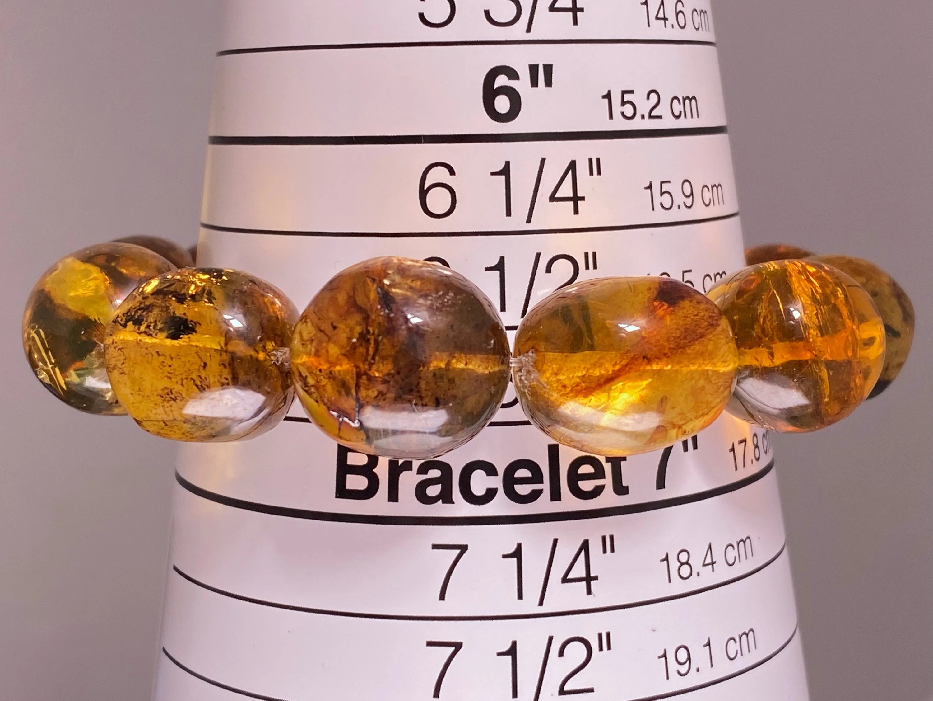 Mexican AMBER Crystal Bracelet - Beaded Bracelet, Handmade Jewelry, Healing Crystals and Stones, 48275