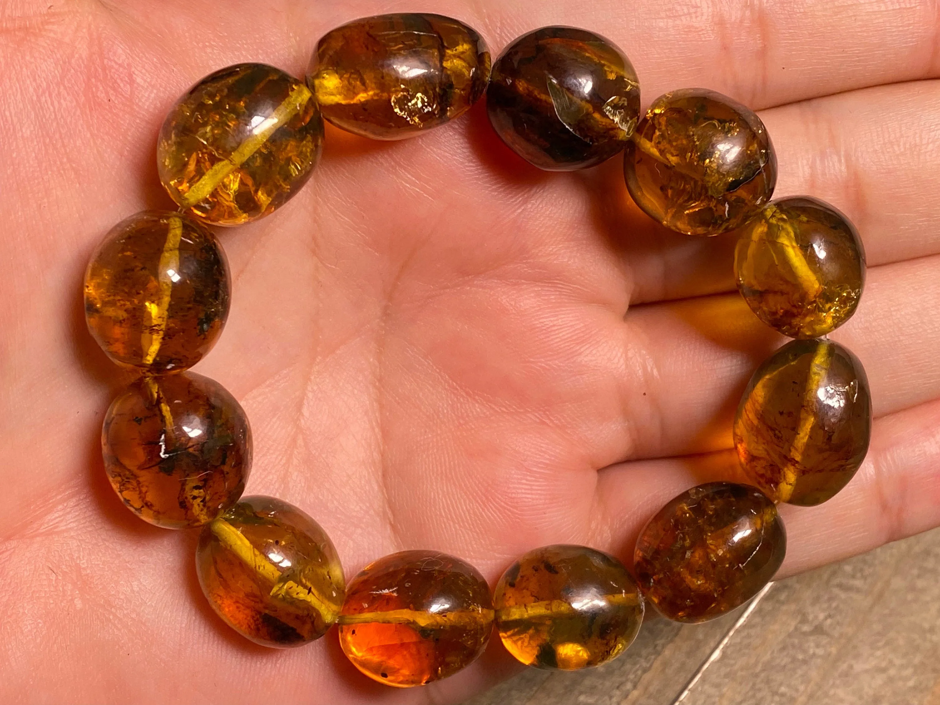 Mexican AMBER Crystal Bracelet - Beaded Bracelet, Handmade Jewelry, Healing Crystals and Stones, 48275