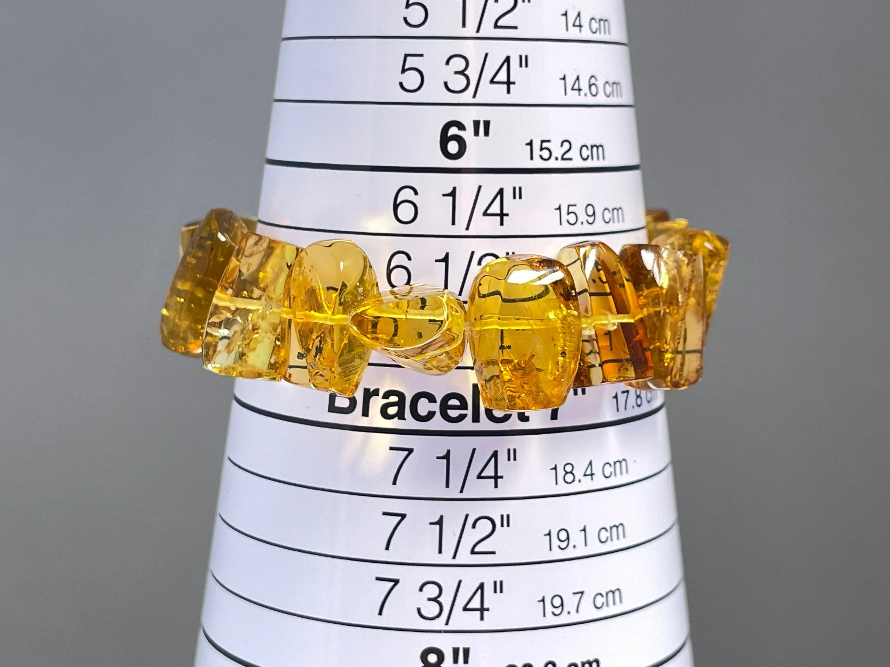 Mexican AMBER Crystal Bracelet - Beaded Bracelet, Handmade Jewelry, Healing Crystals and Stones, 48384