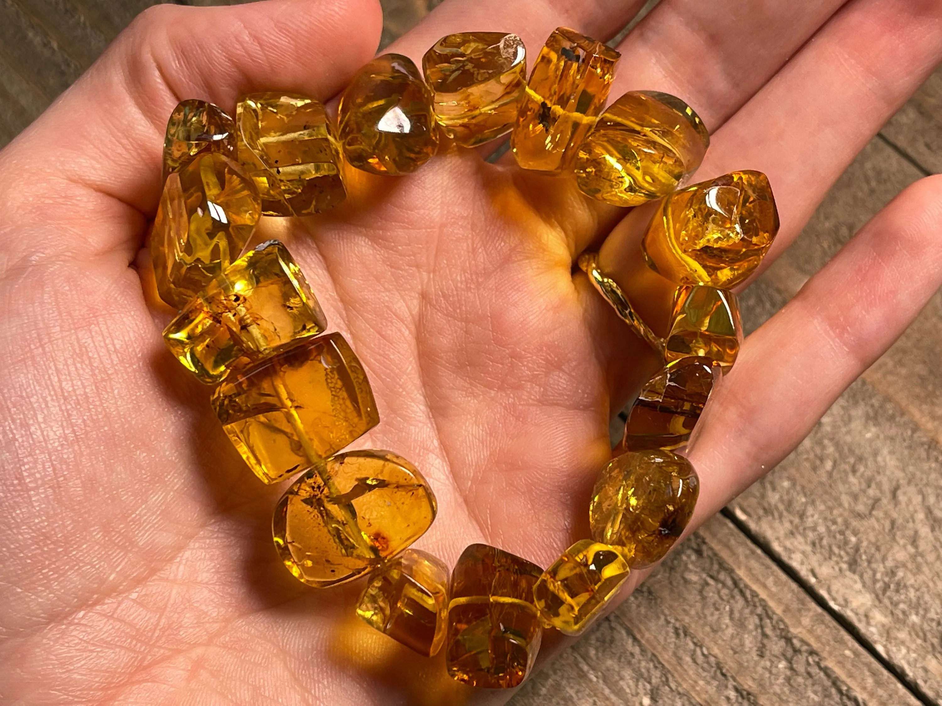 Mexican AMBER Crystal Bracelet - Beaded Bracelet, Handmade Jewelry, Healing Crystals and Stones, 48384