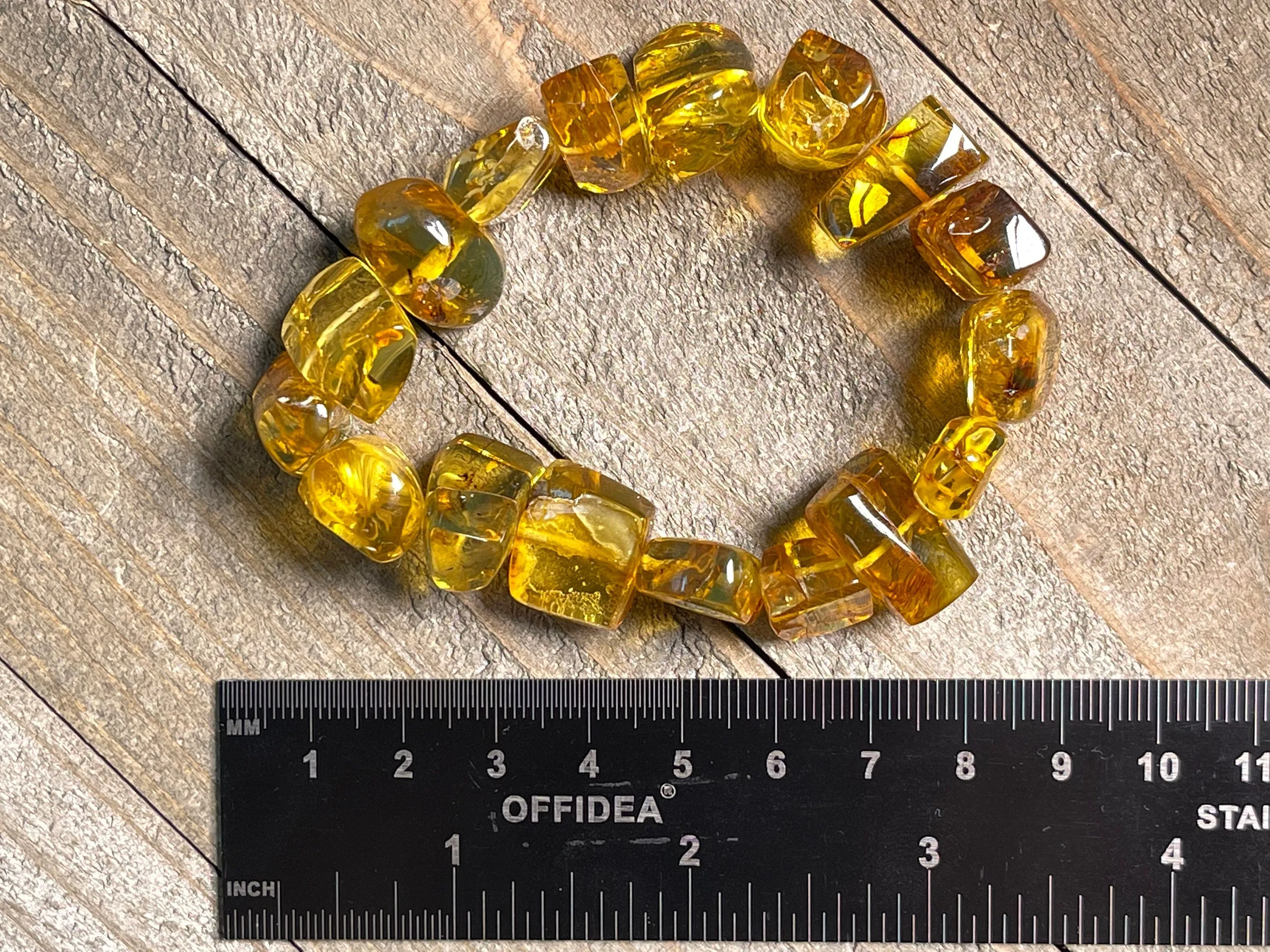 Mexican AMBER Crystal Bracelet - Beaded Bracelet, Handmade Jewelry, Healing Crystals and Stones, 48384