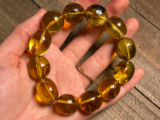 Mexican AMBER Crystal Bracelet - Beaded Bracelet, Handmade Jewelry, Healing Crystals and Stones, 48449