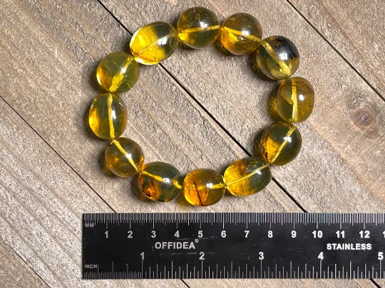 Mexican AMBER Crystal Bracelet - Beaded Bracelet, Handmade Jewelry, Healing Crystals and Stones, 48449