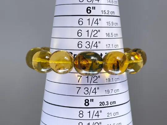 Mexican AMBER Crystal Bracelet - Beaded Bracelet, Handmade Jewelry, Healing Crystals and Stones, 48449