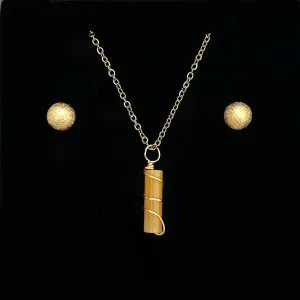 MINI TOPAZ CYLINDER PENDANT ONLY - FREE CHAIN & EARRINGS
