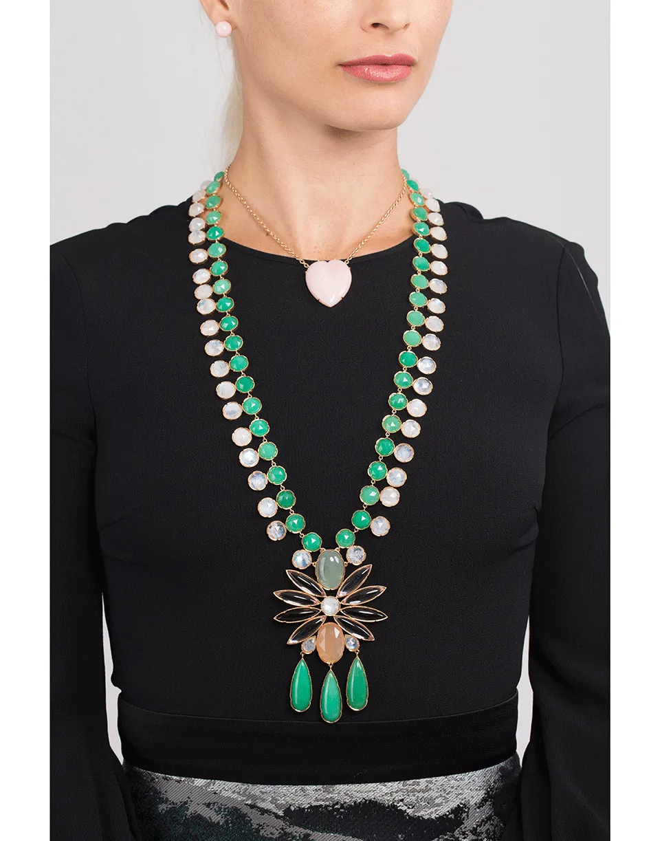 Mixed Gemstone Pendant Necklace
