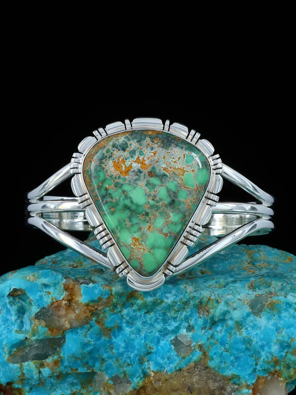 Native American Jewelry Natural Australian Variscite Cuff Bracelet