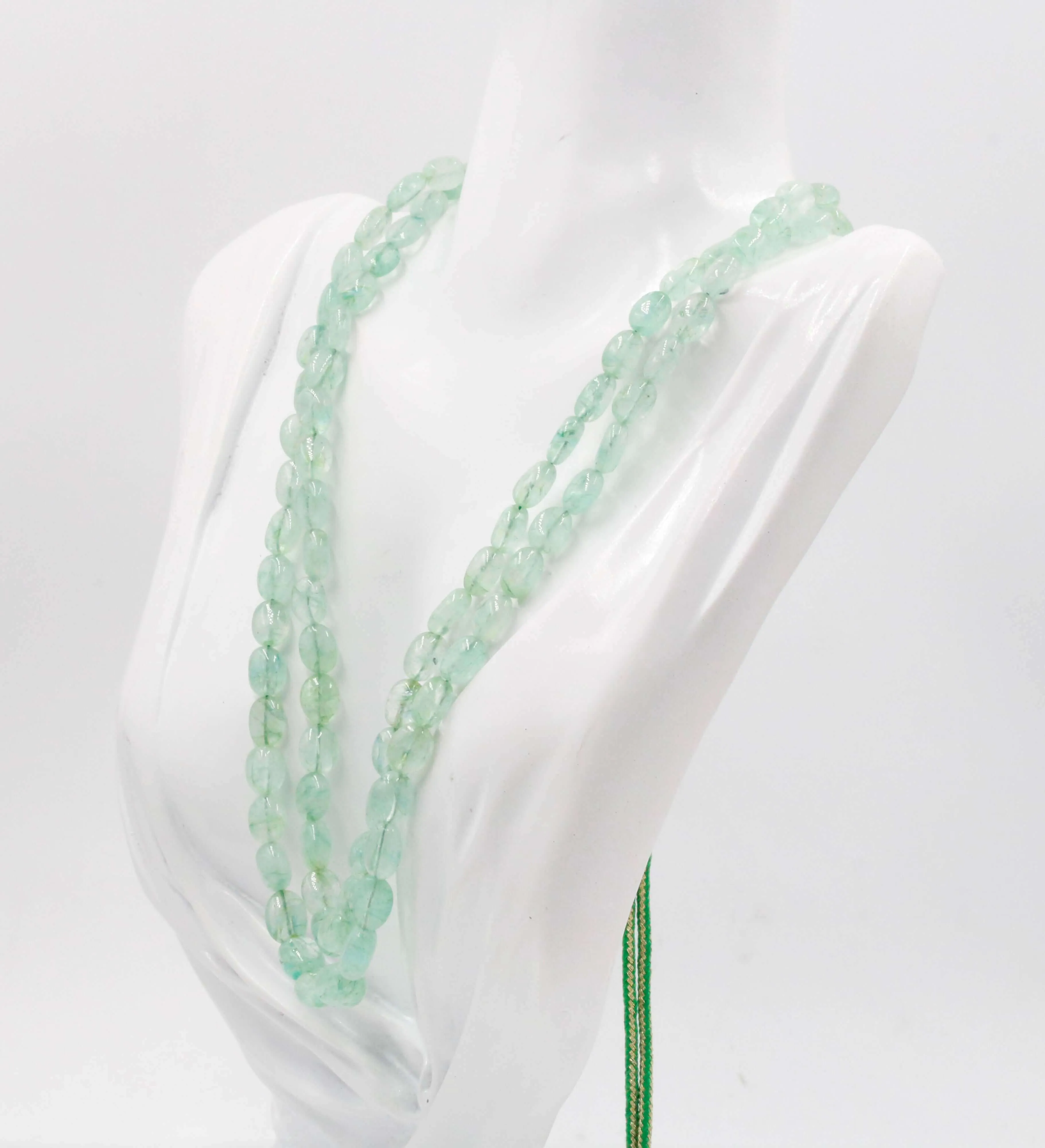 Natural Emerald Beaded Necklace Emerald Gemstone Necklace Indian Sarafa Necklace Green Necklace Genuine Gemstone SKU 6142677