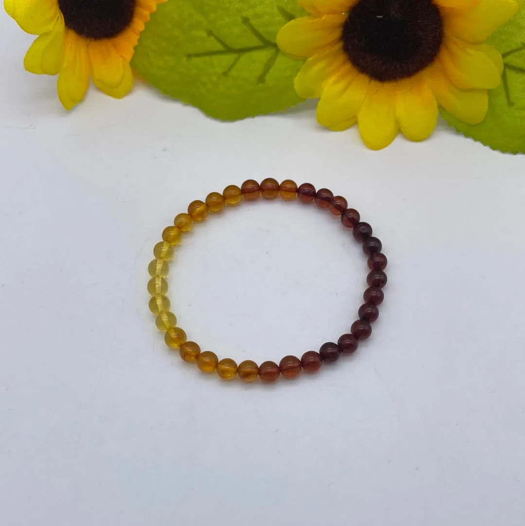 Ombre Amber 5mm Bead Bracelet