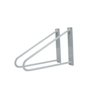 Original Hairpin Shelf Brackets / Floating Desk Brackets, Pair of 2‚ Grey
