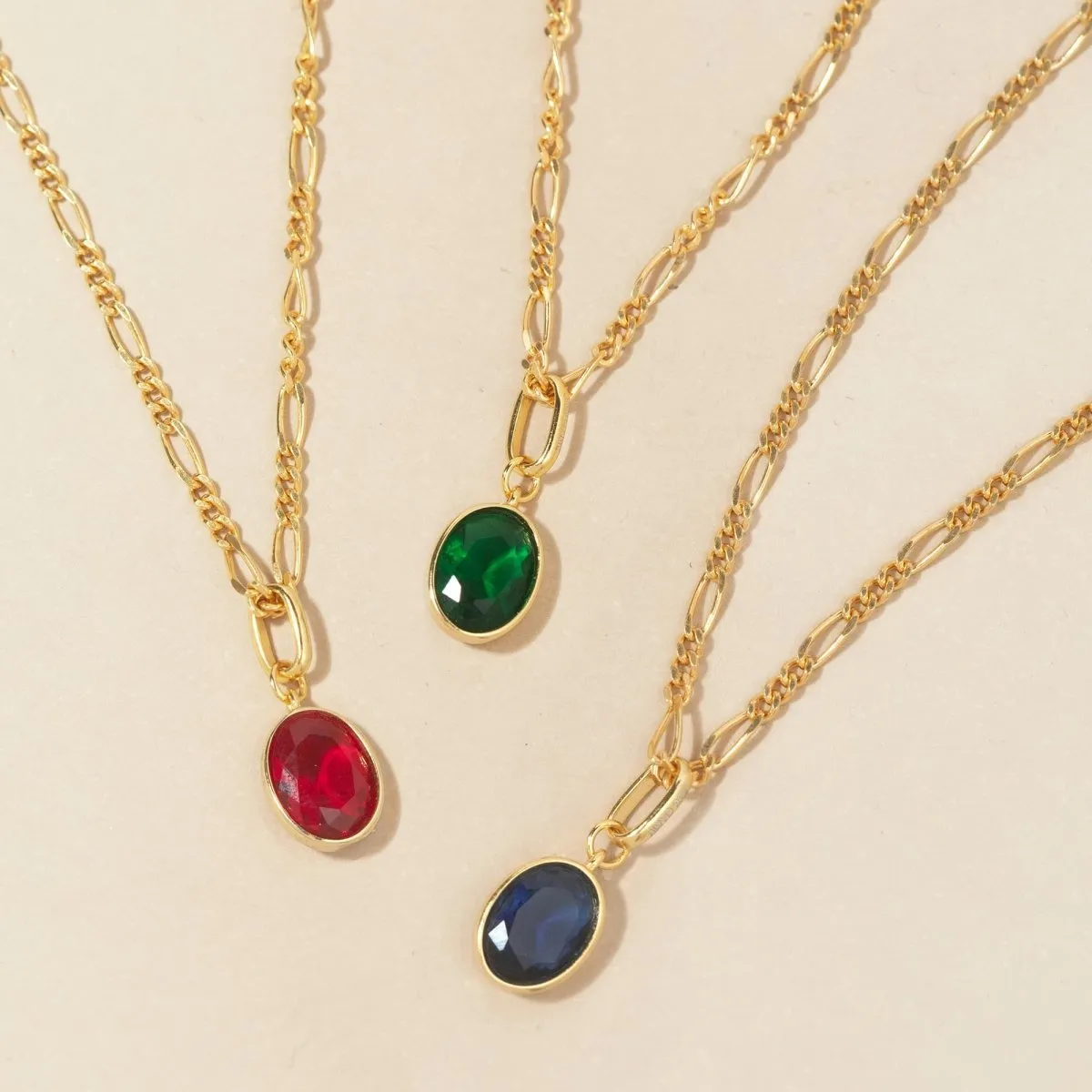 Oval Gemstone Charm Emerald