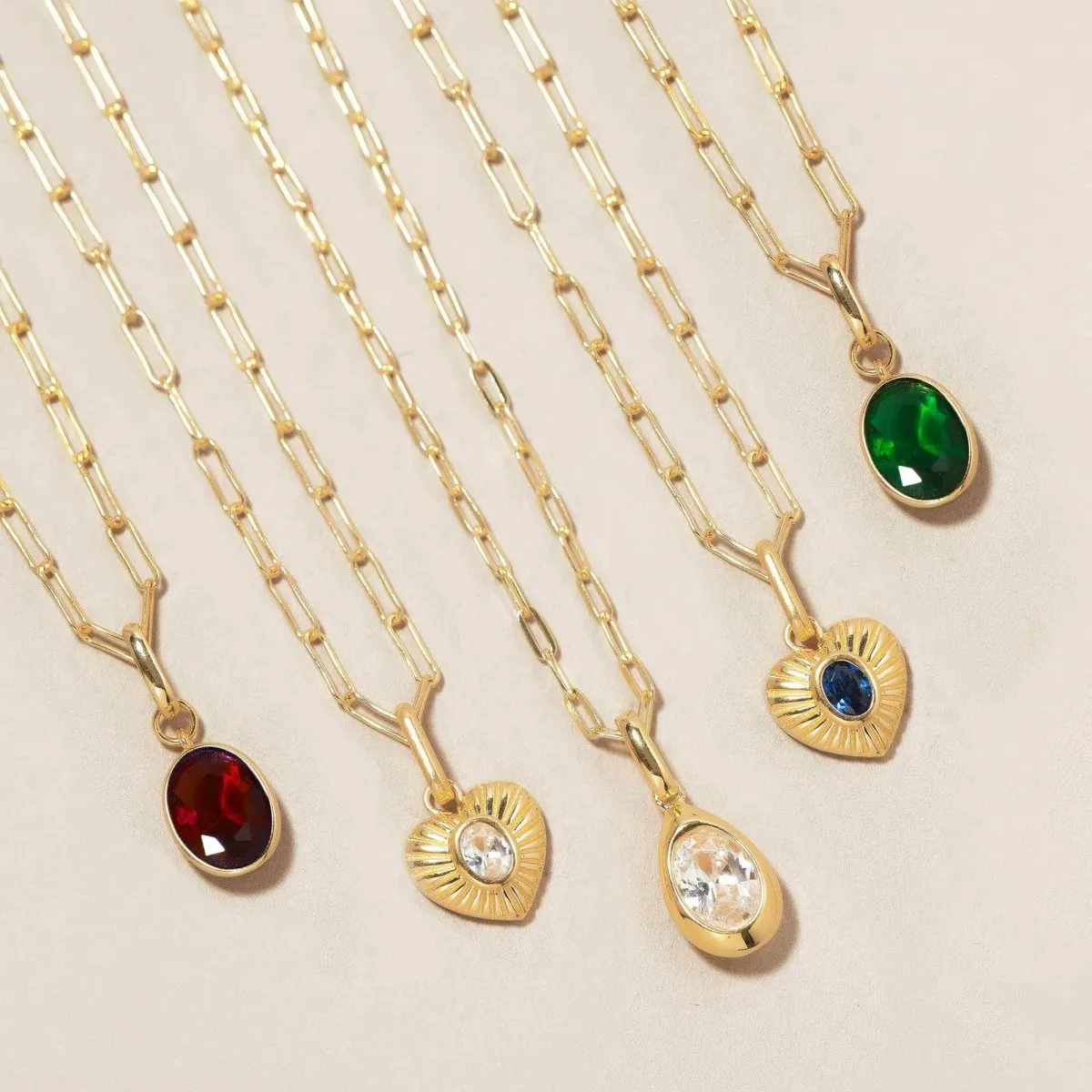 Oval Gemstone Charm Emerald