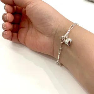 Paper Clip Heart Bracelet