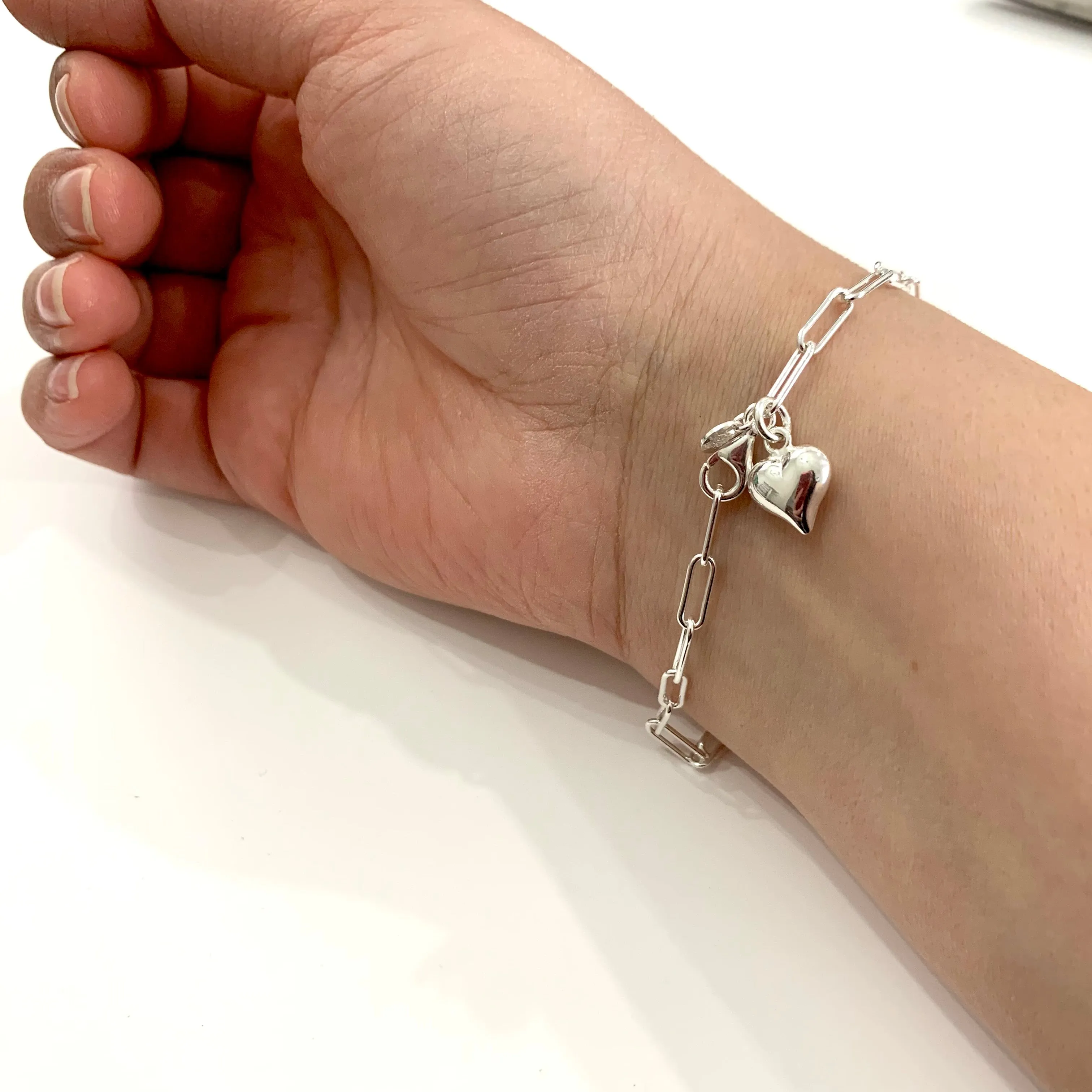 Paper Clip Heart Bracelet