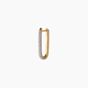 Paperclip Medium White Topaz Earring