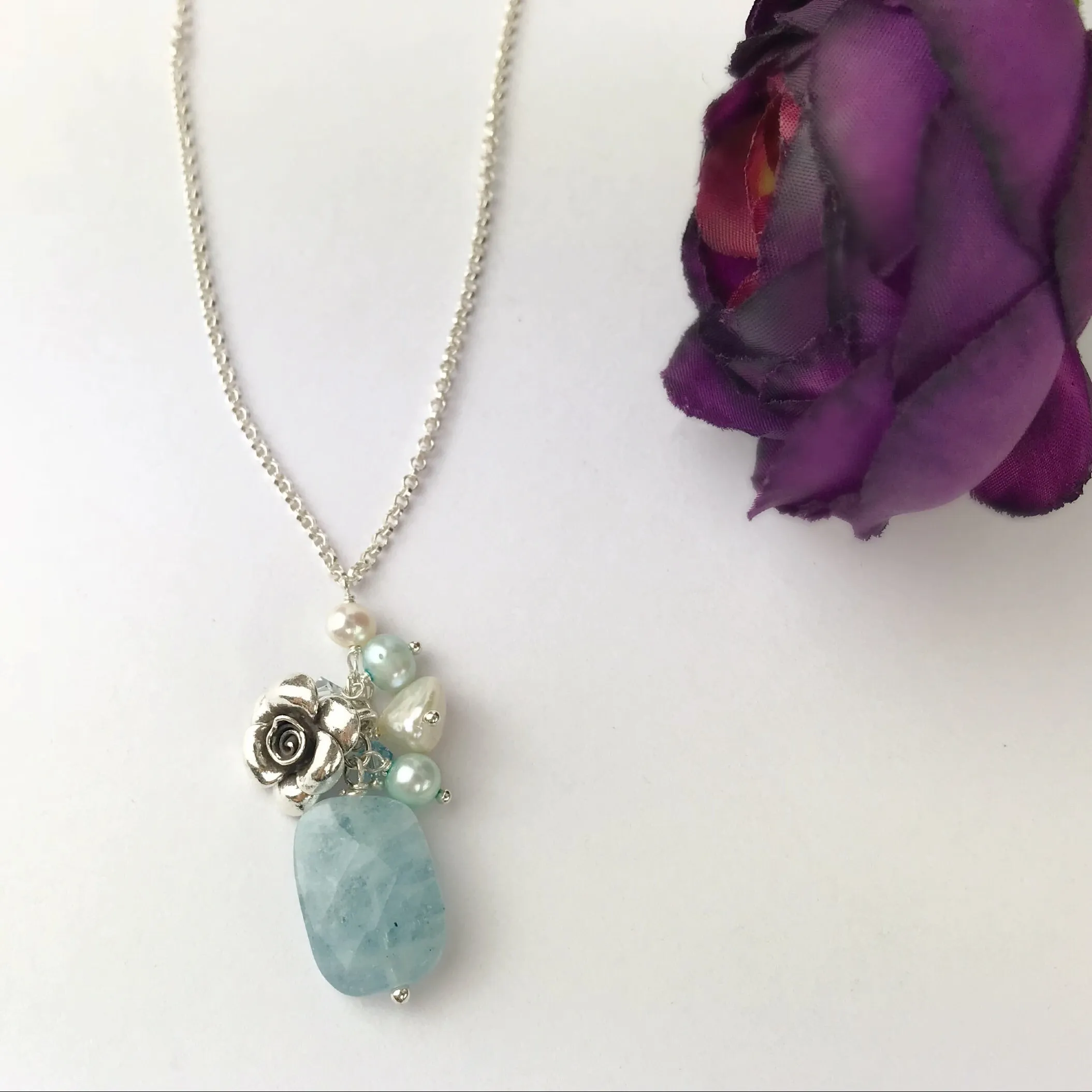 Paradise Rose Pendant (Blue) - VP282