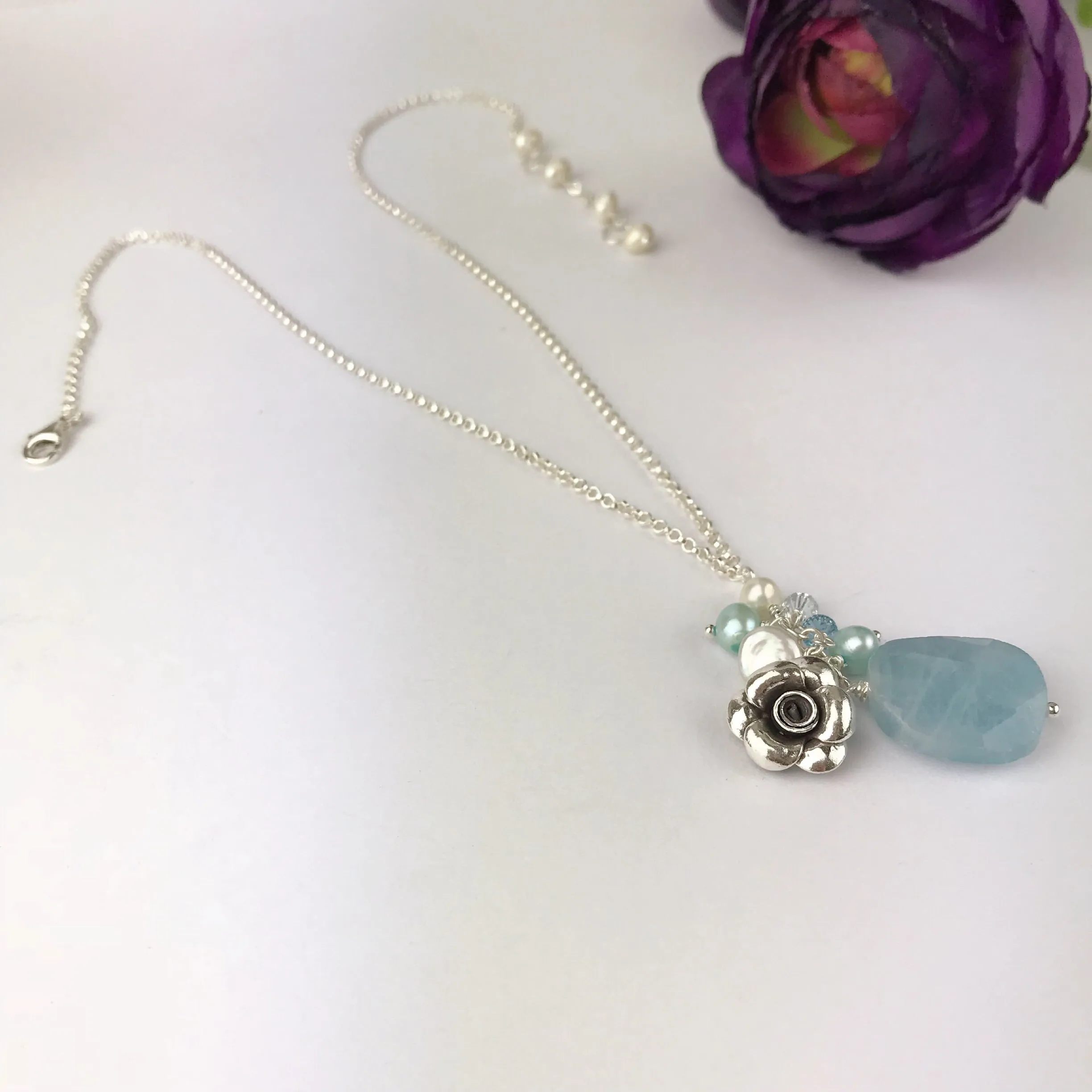 Paradise Rose Pendant (Blue) - VP282