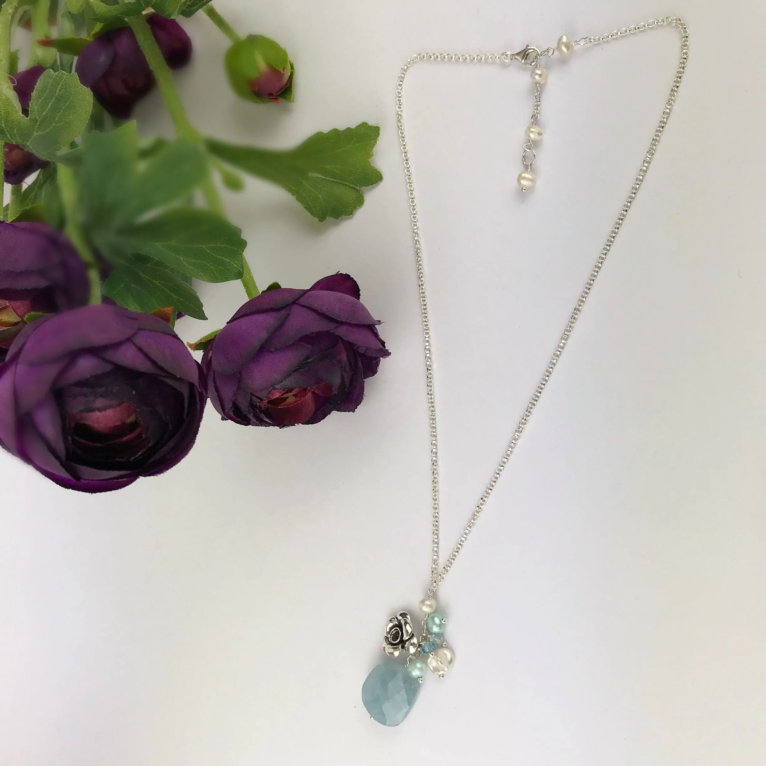 Paradise Rose Pendant (Blue) - VP282