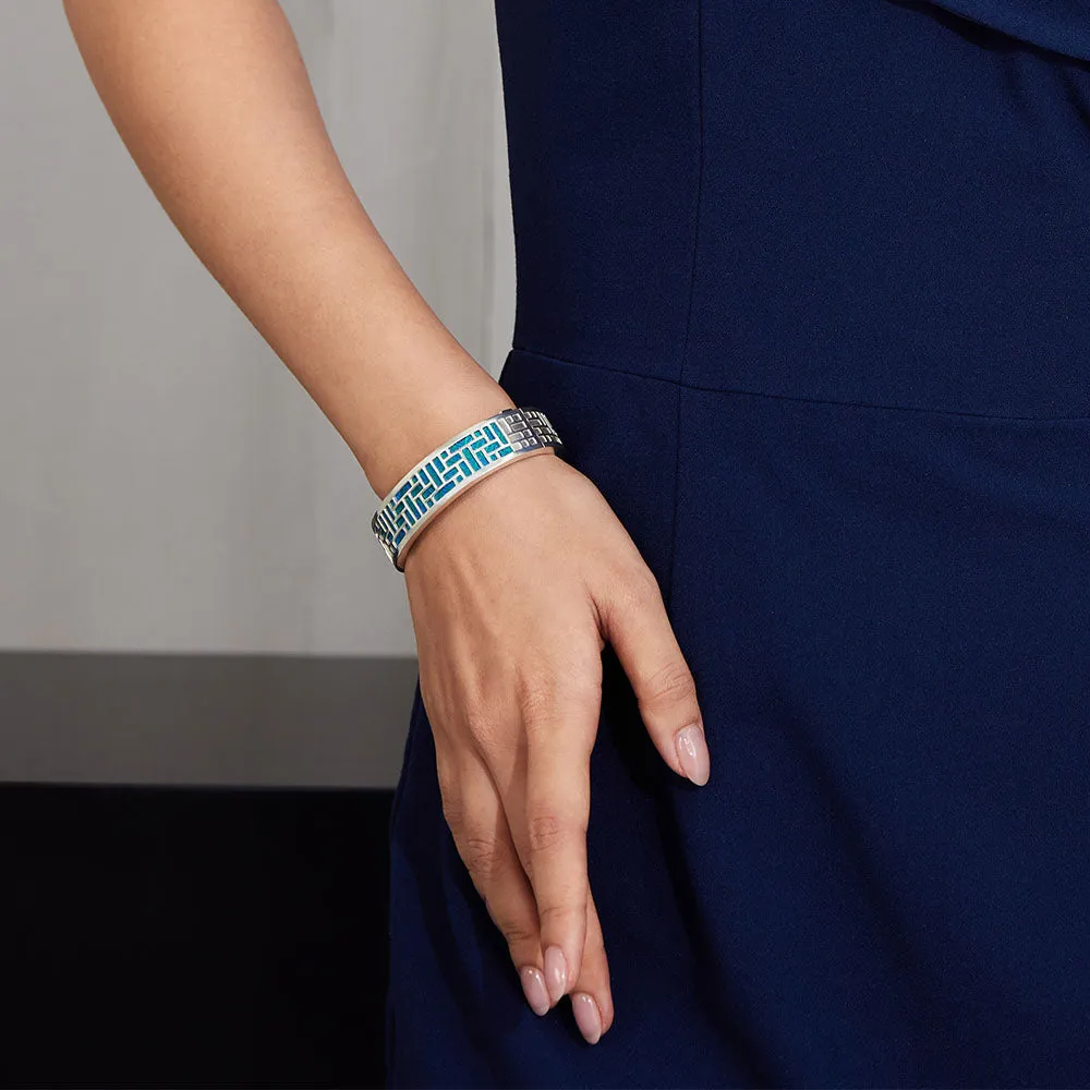 Pavilion Bangle - Andaman Green - Sterling Silver