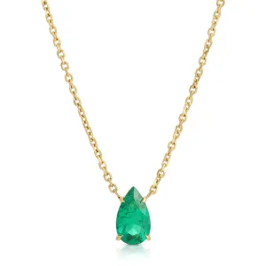 PEAR EMERALD NECKLACE