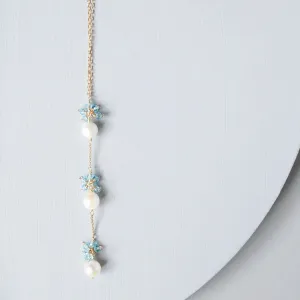 Pearl and Aquamarine Quartz Necklace