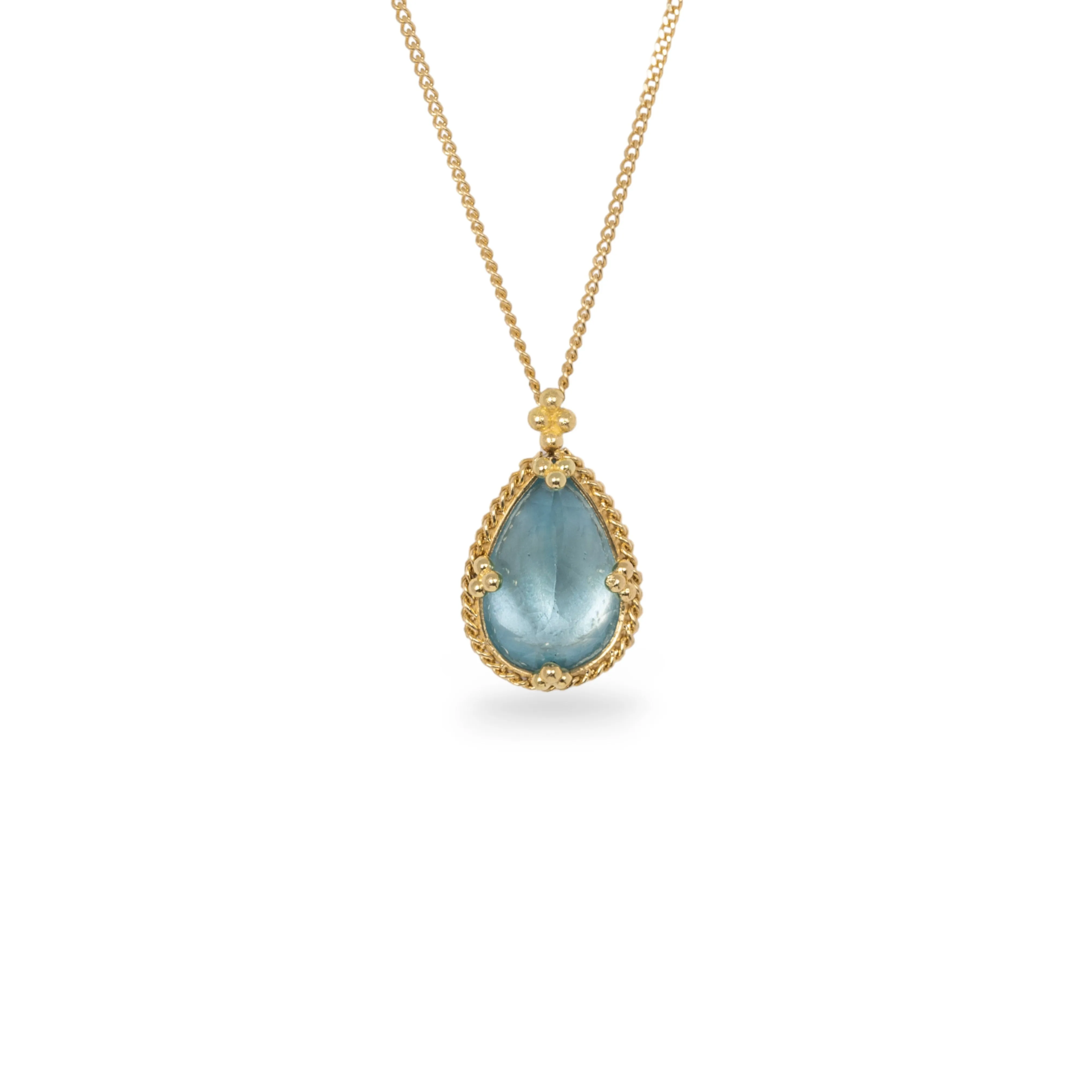 Petite Aquamarine Teardrop Necklace