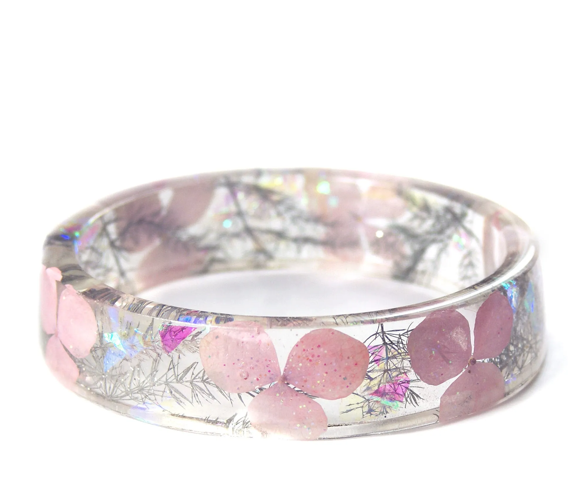 Pink Sparkle Resin Bracelet