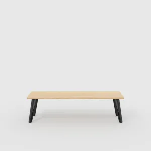 Plywood Bench Seat with Black Box Hairpin Legs - Plywood Oak - 1600(w) x 400(d) x 450(h)