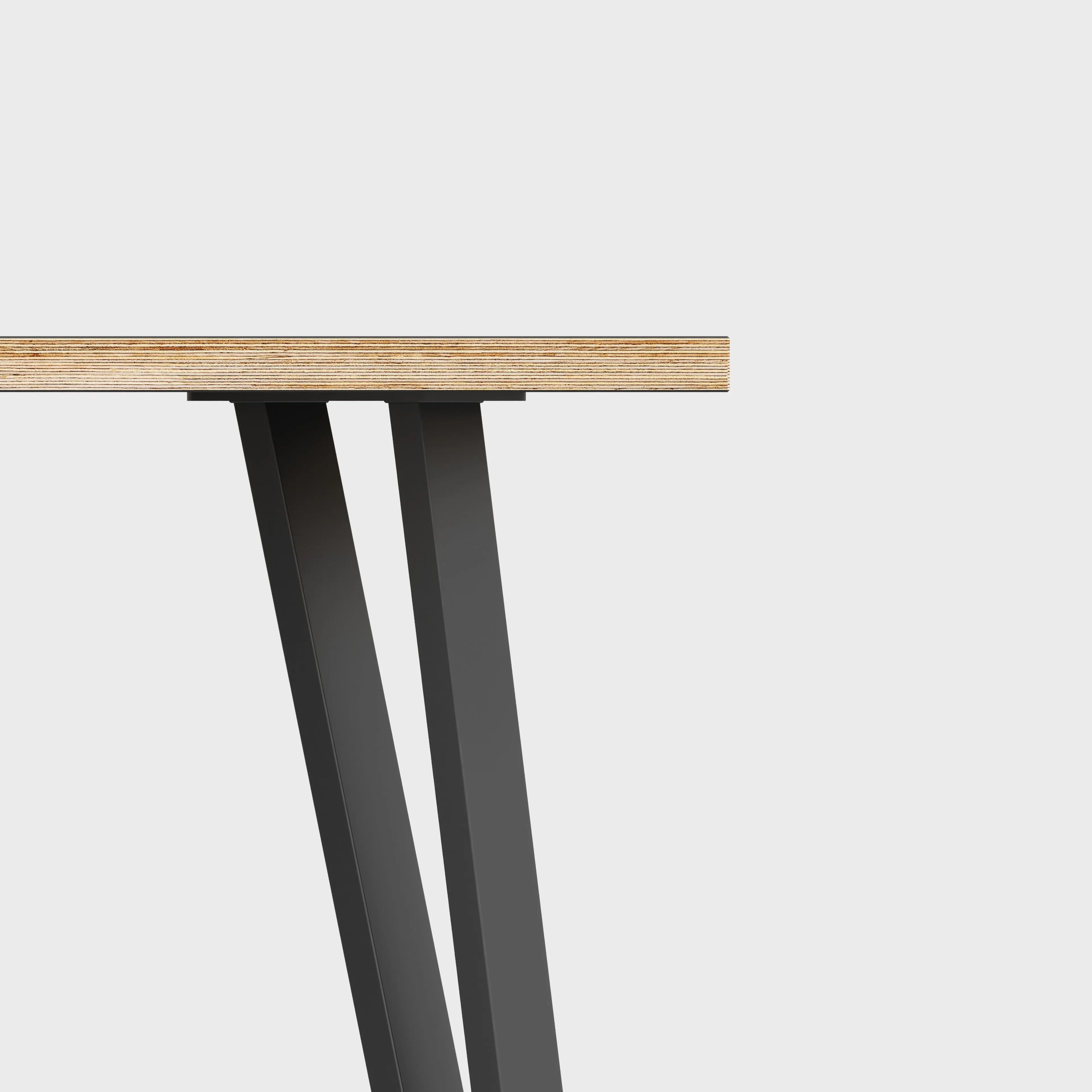 Plywood Table with Black Box Hairpin Legs - Plywood Oak - 1600(w) x 800(d) x 735(h)