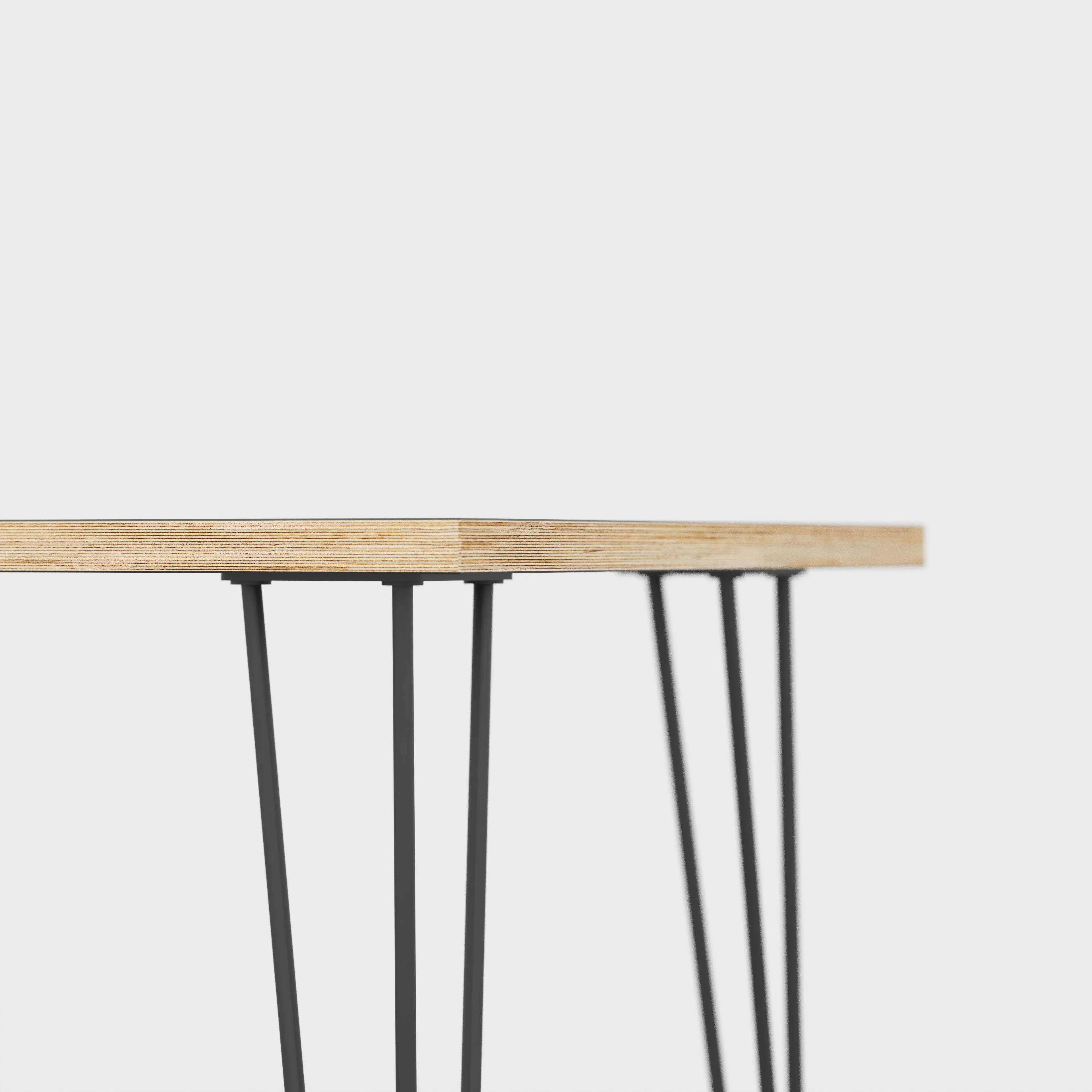 Plywood Table with Black Hairpin Legs - Plywood Oak - 1600(w) x 800(d)