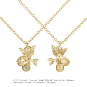 [Pokémon]Vaporeon & Pokéball necklace K18 yellow gold