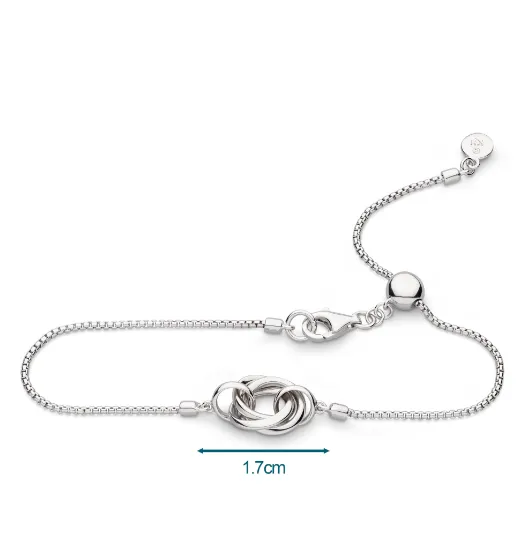 Silver Bevel Trilogy Bracelet