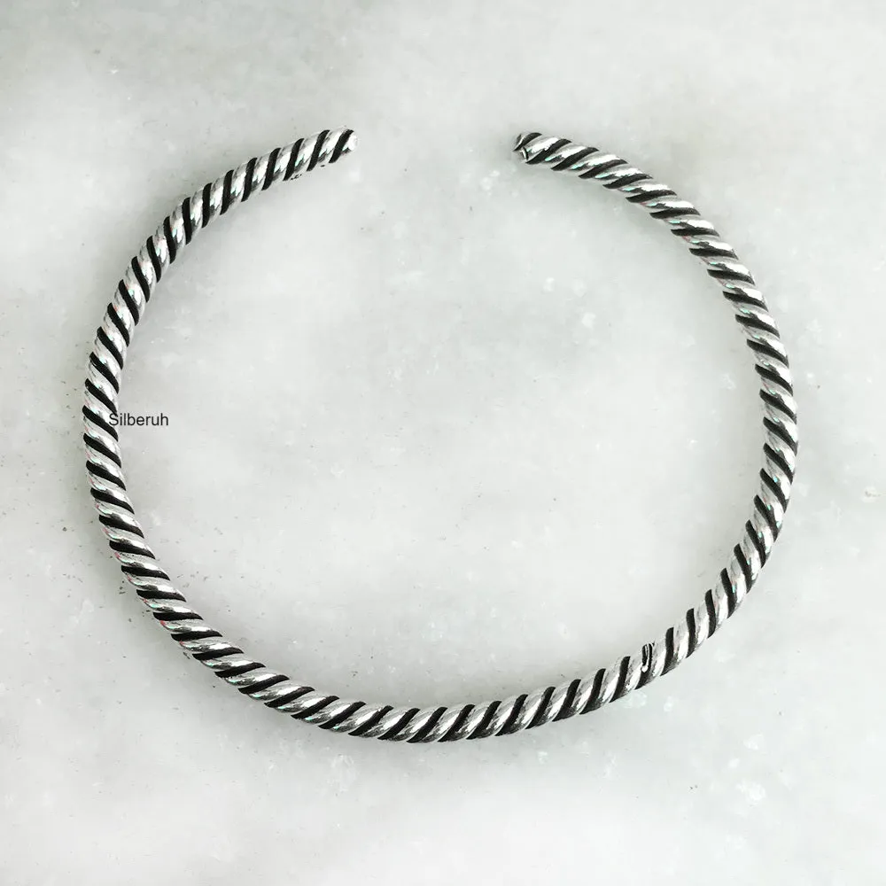 Silver Knotted Adjustable Kada