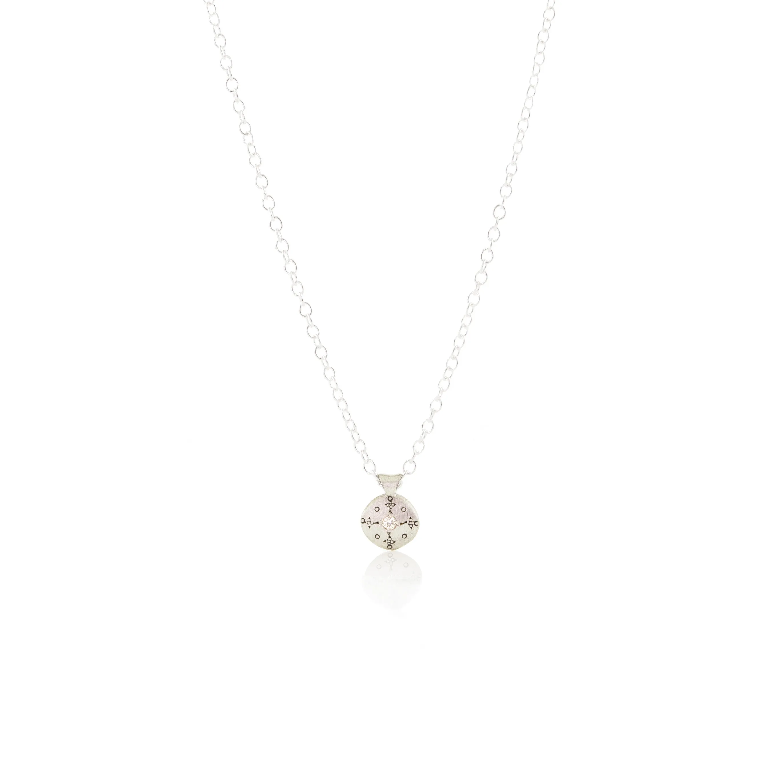 Silver Lights Charm Pendant Necklace in Diamond