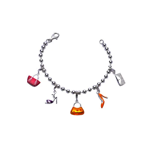 Silver Shopping Charm Bracelet