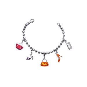 Silver Shopping Charm Bracelet