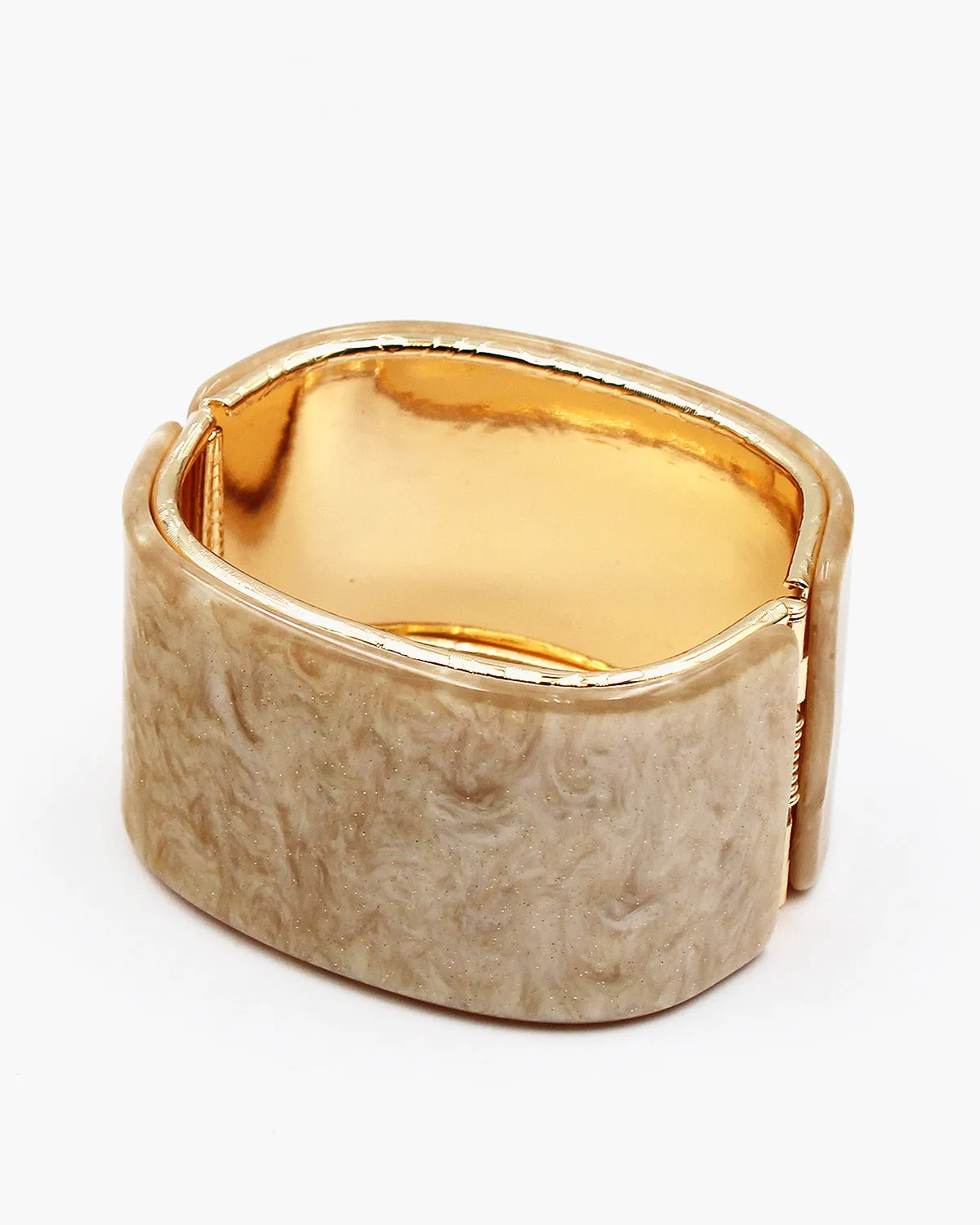 Sparkling Finished Resin Hinged Bangle