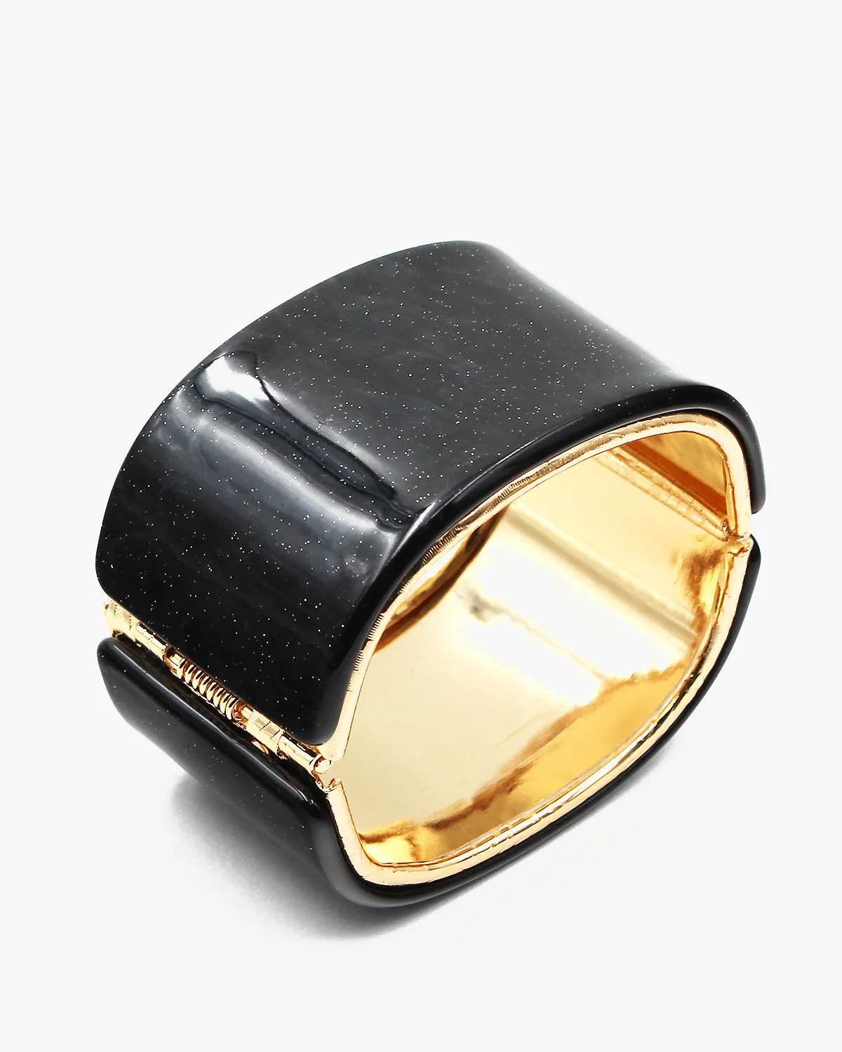 Sparkling Finished Resin Hinged Bangle