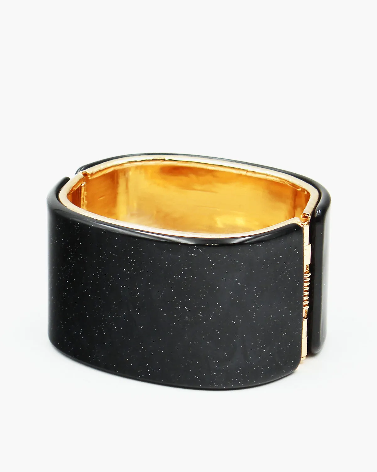 Sparkling Finished Resin Hinged Bangle