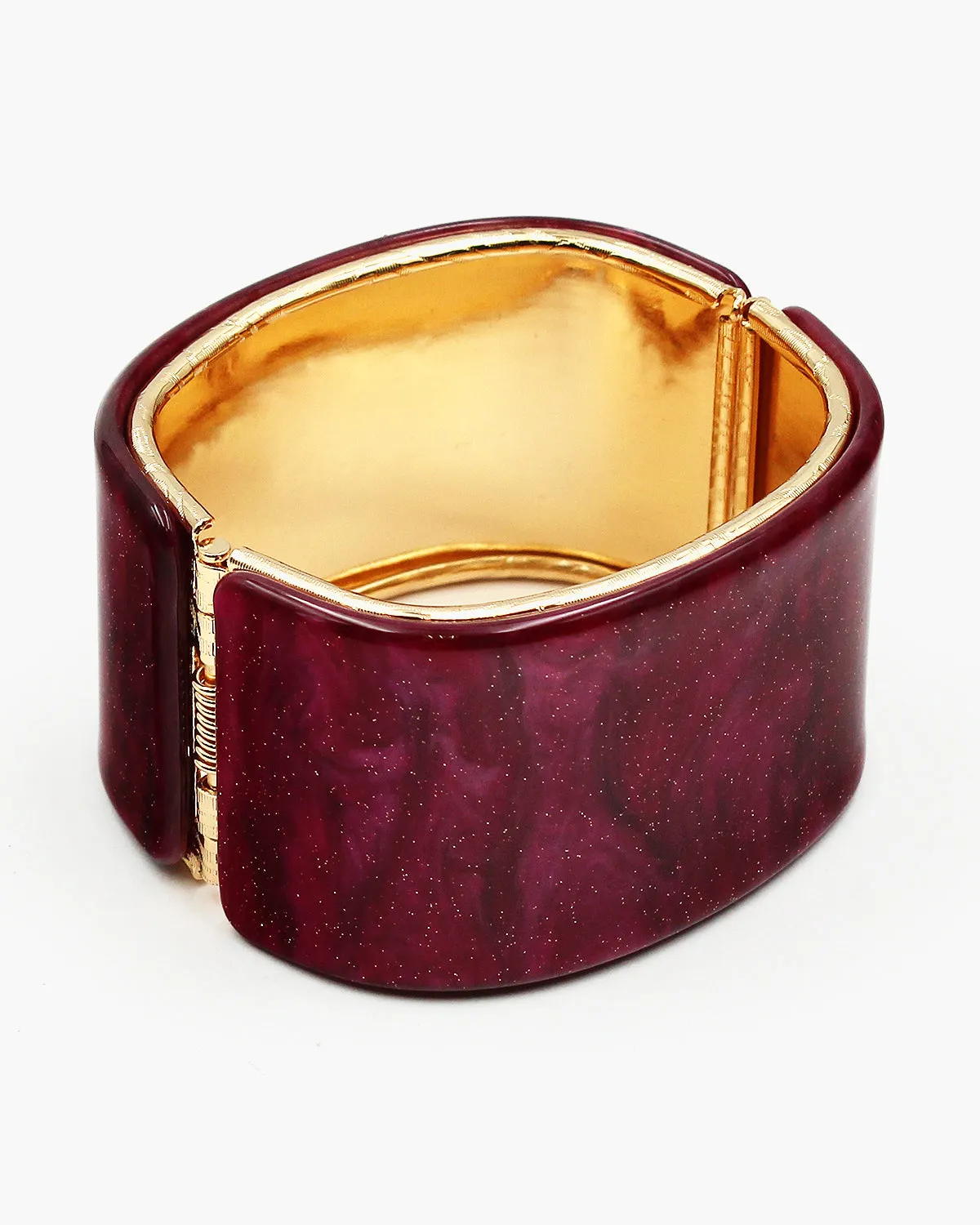 Sparkling Finished Resin Hinged Bangle